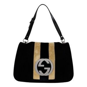 Gucci Blondie Web Flap Velvet Shoulder Bag